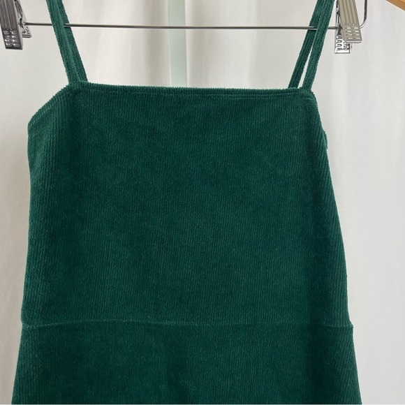 Forever 21 Small Ribbed Corduroy Retro Mini Dress Square Neck Earth Tone Boho - Picture 3 of 7